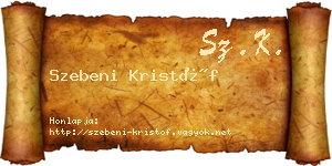 Szebeni Kristóf névjegykártya
