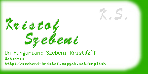 kristof szebeni business card